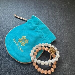 Rustic Cuff Gold and Silver Sparkle Bracelet Duo